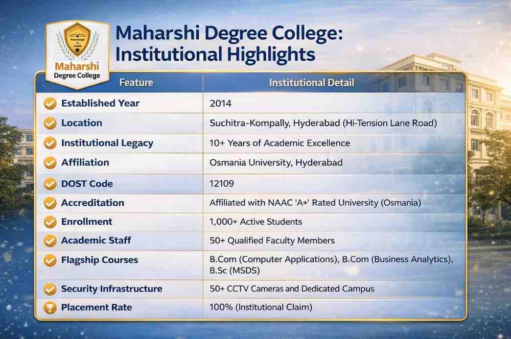 Maharshi Degree College – Best Degree College in Hyderabad with 100% placement support